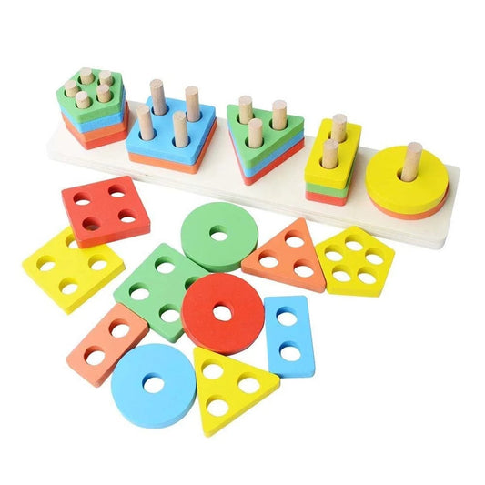 Wooden Shape Sorting & Learning Toy for Kids