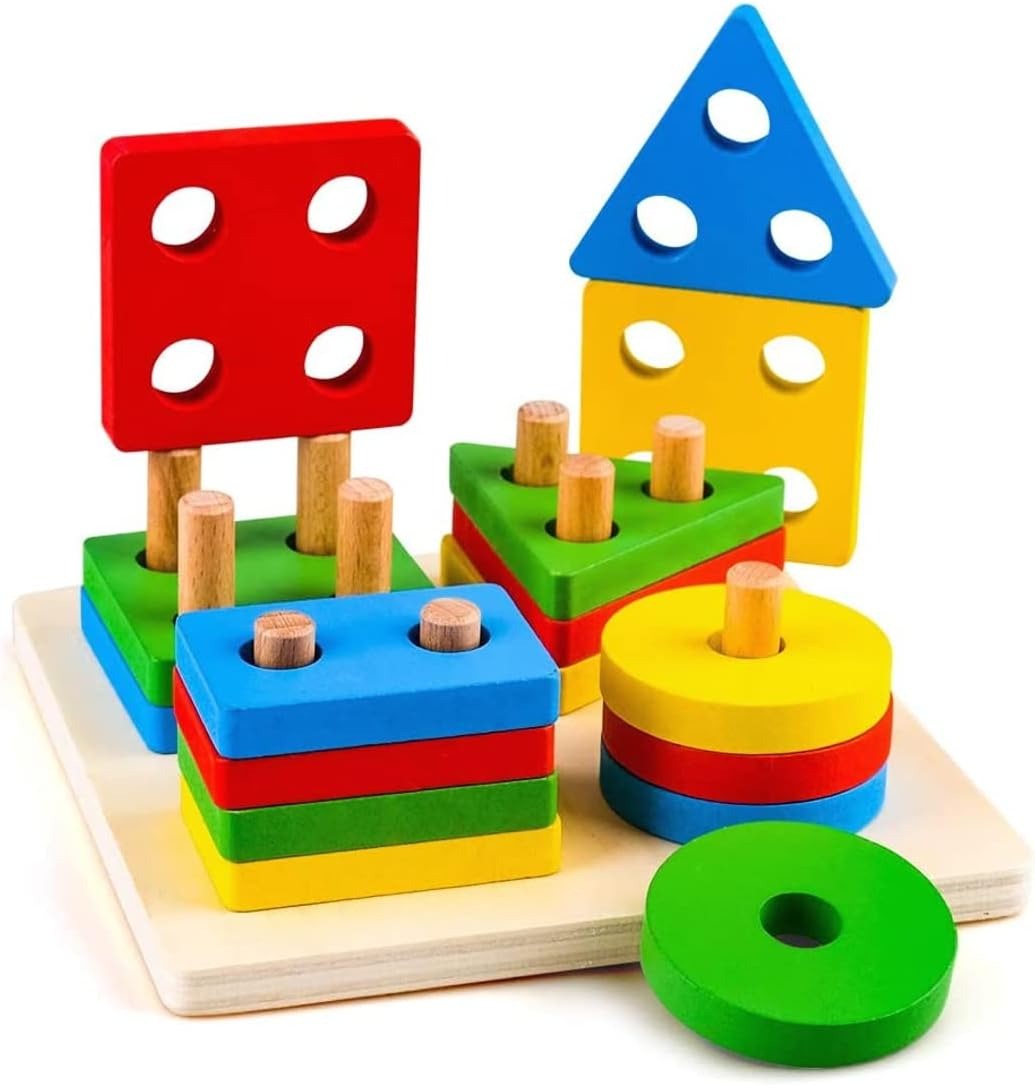 Wooden Shape Sorting & Learning Toy for Kids